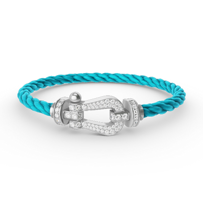 [Auream]FORCE LARGE HORSESHOE FULL DIAMOND BRACELET SILVER
