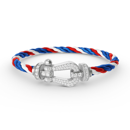 [Auream]FORCE LARGE HORSESHOE FULL DIAMOND BRACELET SILVER