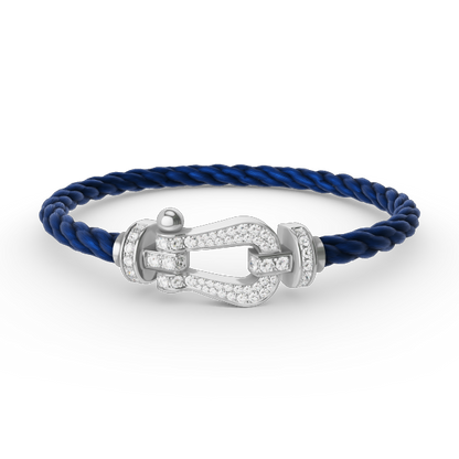 [Auream]FORCE LARGE HORSESHOE FULL DIAMOND BRACELET SILVER