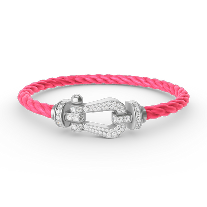 [Auream]FORCE LARGE HORSESHOE FULL DIAMOND BRACELET SILVER