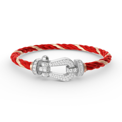 [Auream]FORCE LARGE HORSESHOE FULL DIAMOND BRACELET SILVER