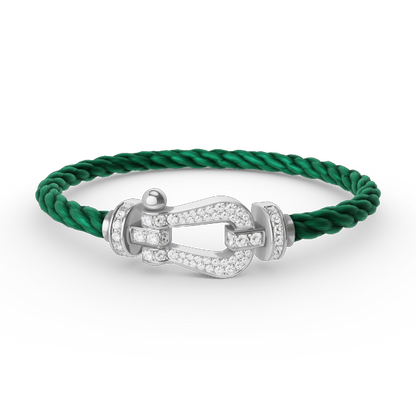 [Auream]FORCE LARGE HORSESHOE FULL DIAMOND BRACELET SILVER