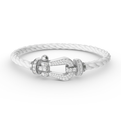 [Auream]FORCE LARGE HORSESHOE FULL DIAMOND BRACELET SILVER