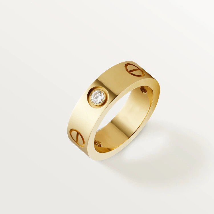 [Auream]LOVE RING 5.5MM 3 DIAMONDS PINK GOLD