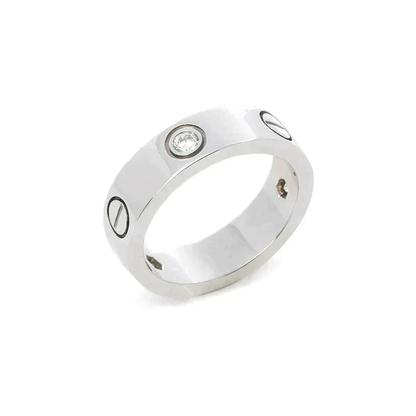 [Auream]LOVE RING 5.5MM 3 DIAMONDS SILVER