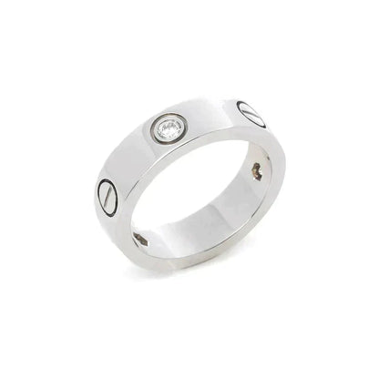 [Auream]LOVE RING 5.5MM 3 DIAMONDS SILVER