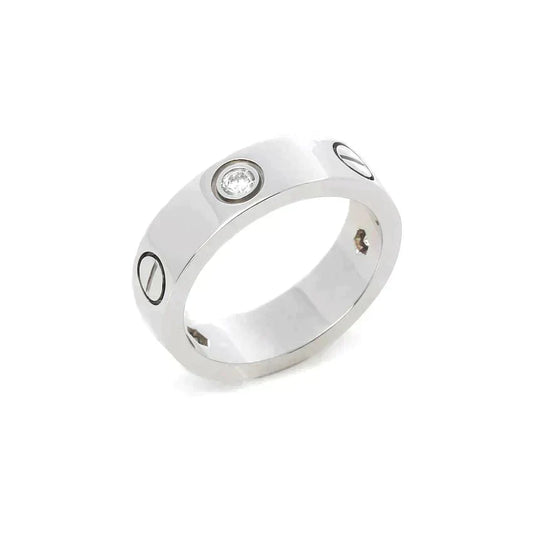 [Auream]LOVE RING 5.5MM 3 DIAMONDS SILVER